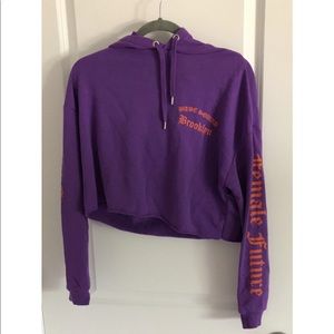 Cropped Purple Dragon Hoodie🍇🧡
